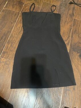 Simons Black Spaghetti-Strap Mini Dress